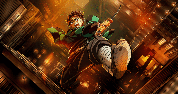 Demon Slayer Castelo Infinito onde assistir — Tanjiro em cena de ação do filme